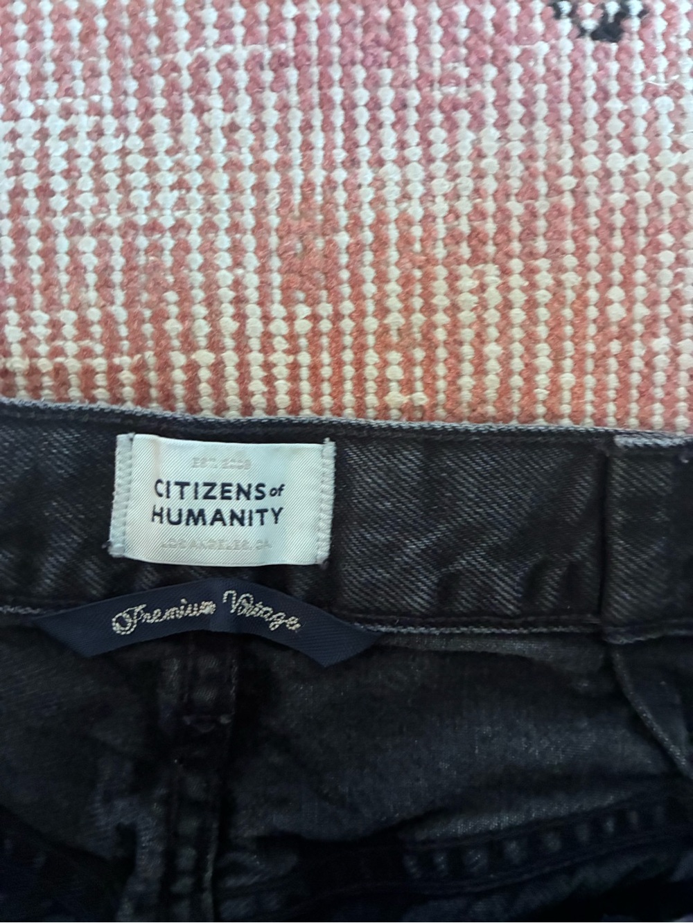 Citizens Of Humanity Black Wide-Leg Raw-Hem Jeans - Picture 2 of 3